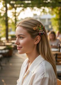 Butterfly Beaded Hair Clip