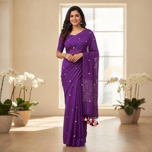 ✨ Royal Orchid Mul Cotton Saree