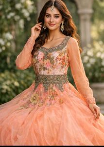 Orange Barbie doll Party gown
