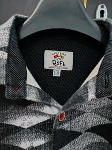 Boy's Patterned Casual Shirt black and white