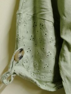 Green Eyelet Detail T-Shirt