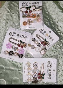 korean hair clips and bands combo