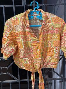 Vintage Print Crop Top