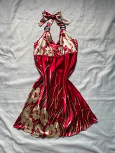 Vibrant Floral Halter Neck Dress