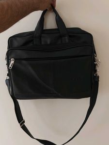 Classic Black Leather Briefcase
