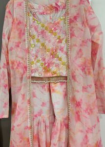 Boho Tie-Dye Sharara Set with Jacket