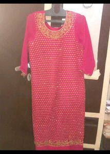 wedding heavy Pink Stonned  worked Kurta