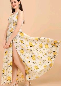 Floral Maxi Dress with Slit