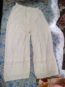 White Chikankari Palazzo Pants