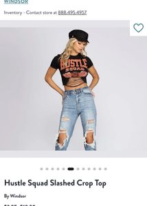 Black Hustle Squad Cropped T-Shirt
