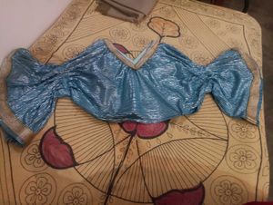 Stylish Blue Metallic Crop Top