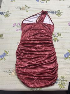 One-Shoulder  preety Marble Print Dress