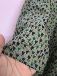 warm Olive Green Printed Kurta for winter