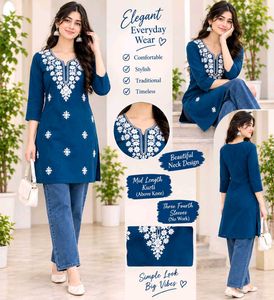 Elegant Teal Embroidered Kurta Set