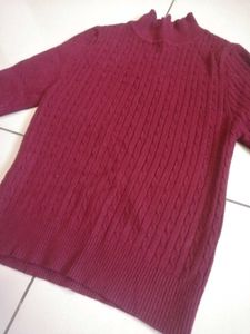 Cable Knit Mock Neck Sweater