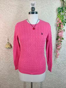 U.S. Polo Assn. Pink Cable Knit Sweater