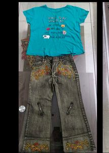 T Shirt And Jeans Combo For Girls