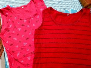 Pack of 2 Red Sleeveless Tops