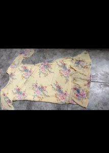 Vintage Floral Print Chiffon Top