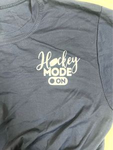 Navy Blue "Hockey Mode On" Crop Top