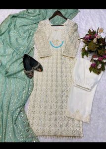 Heavy Embroidery Pakastani Suit(Mint Green Colour)