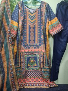 Vibrant Printed Kurta Set with Dupatta