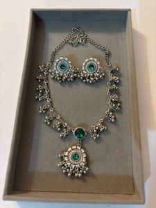 Price drop Oxidized Silver Necklace & Earring Set