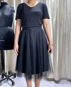 Elegant Black Tulle Skirt