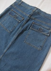 Denim Utility Maxi Skirt