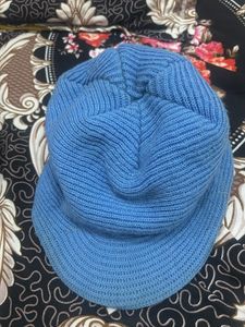 Cozy Blue Knit Beanie Hat