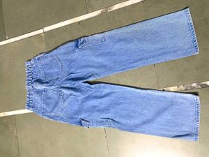 Blue Denim Cargo Jeans