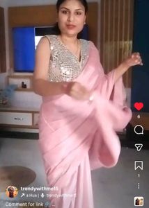 Beautiful Pink Saree with Embellished Blouse