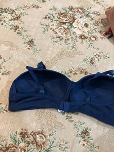 Navy Blue Padded Strapless Bra- 38 B