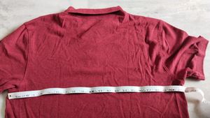 Polo Neck T Shirt Maroon
