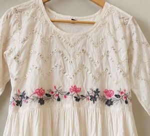 Embroidered White kurta