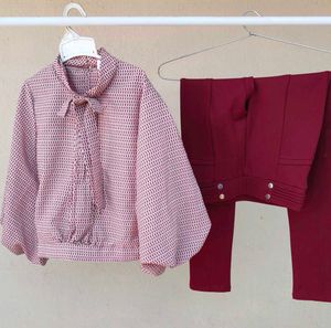 Chic Vintage Blouse and Pants Set