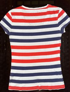 Tommy Hilfiger Striped V-Neck Tee