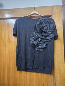 Chic Black Top and Pants Set