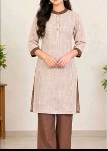 Classic Checkered Kurta Set