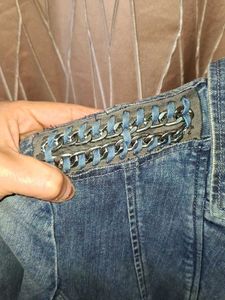 Stylish Denim Blazer with Studded Shoulders