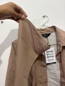 combo Chic Pinstripe Bell Sleeve fitted shirts
