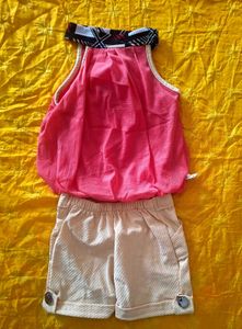Cute Pink Top &amp; Shorts Set
