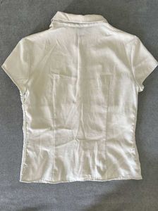 Classic Beige Short Sleeve Button-Up Shirt