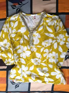 Floral Print Embellished Top (With Freebie)