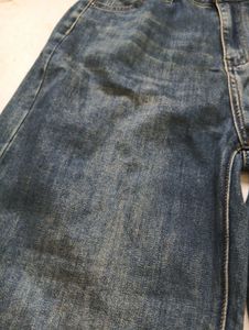 Wide Leg Blue Denim Jeans