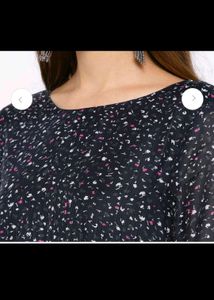 Offer price,Chic Navy Floral Midi Dress