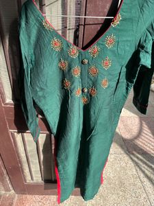 Elegant Green Embroidered Kurta Set