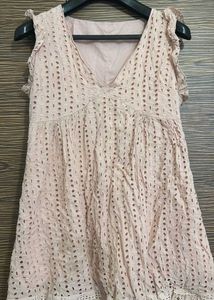 Blush Tailored Eyelet Top
