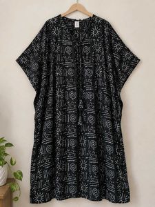 Black Sun &amp; Swirl Print Midi Dress