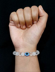 🧿Evil Eye White Beaded Bracelet🤍